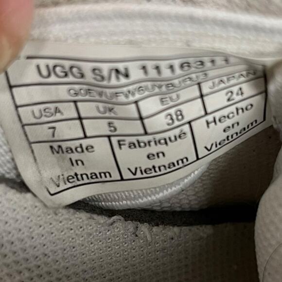 UGG CA805 X Zip White Nylon & Suede Sneaker Women's Size US 7 - Picture 7 of 8